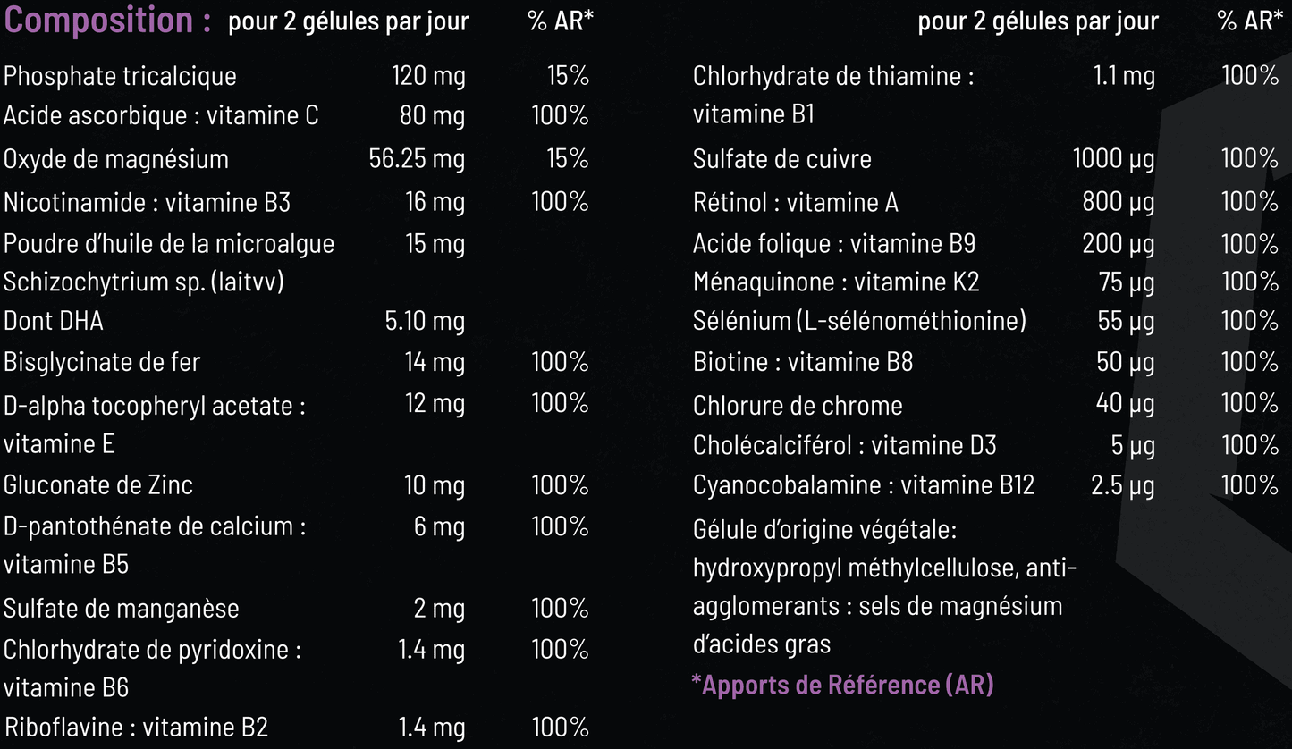 Nutri 1337pharma minerales, vitaminas y DHA (omega 3) de forma equilibrada (60 cps)