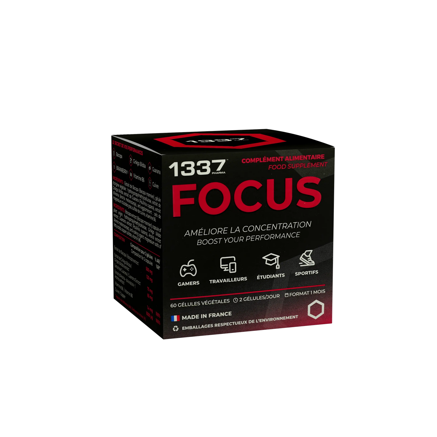 Focus 1337 PHARMA Bacopa que ayuda a mantener las funciones cognitivas (60 cps)