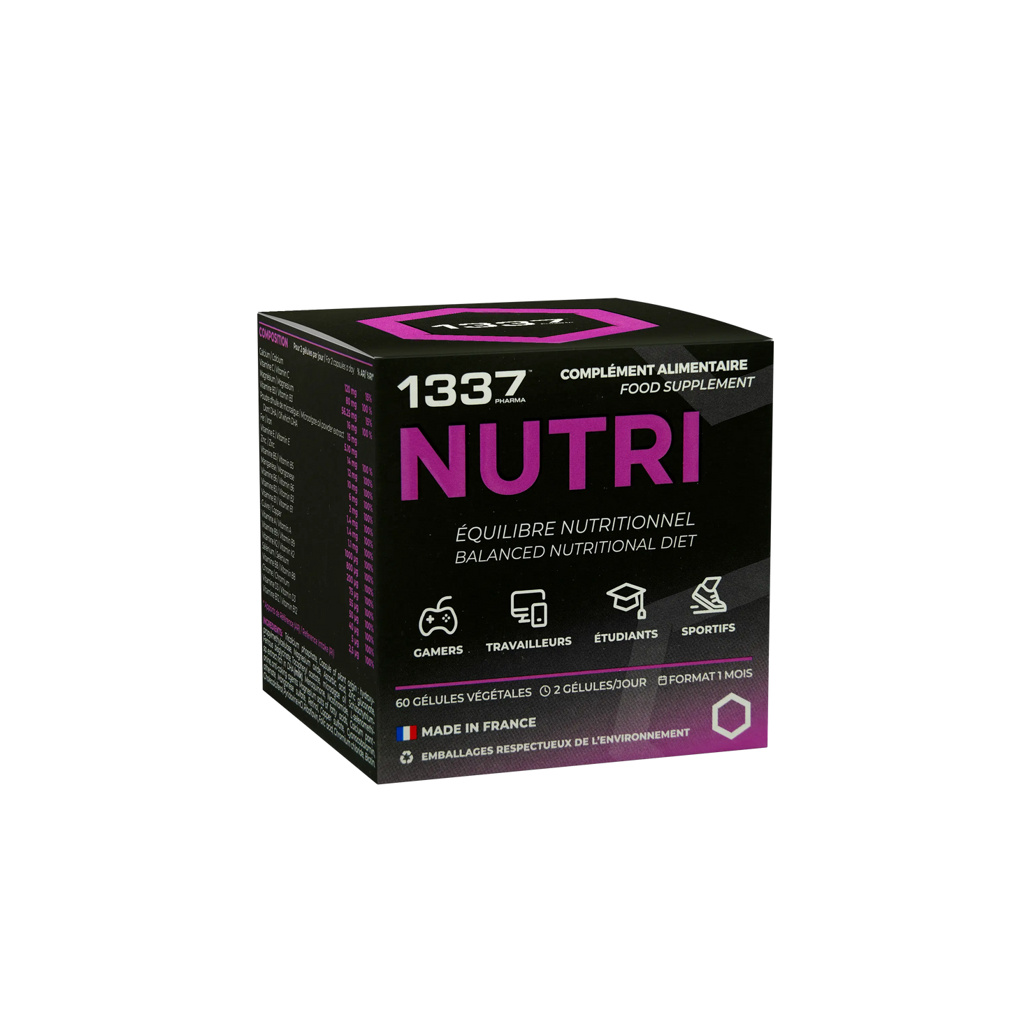 Nutri 1337pharma minerales, vitaminas y DHA (omega 3) de forma equilibrada (60 cps)